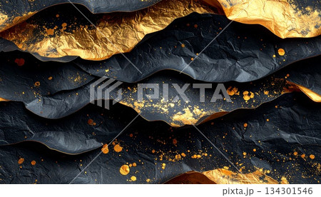 金箔黒和紙背景 金箔黒和紙背景 134301546