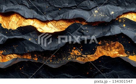 金箔黒和紙背景 金箔黒和紙背景 134301547