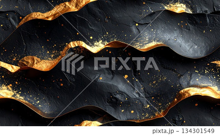 金箔黒和紙背景 金箔黒和紙背景 134301549