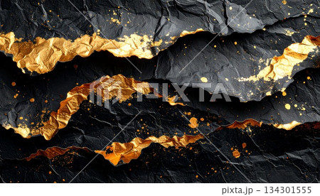 金箔黒和紙背景 金箔黒和紙背景 134301555