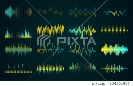 Sound wave. Music equalizer. Audio soundwave...のイラスト素材 [134301997] - PIXTA