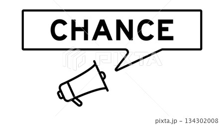 Megaphone icon with speech bubble in word chance on white background 134302008