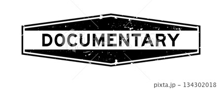 Grunge black documentary word hexagon rubber seal stamp on white background 134302018