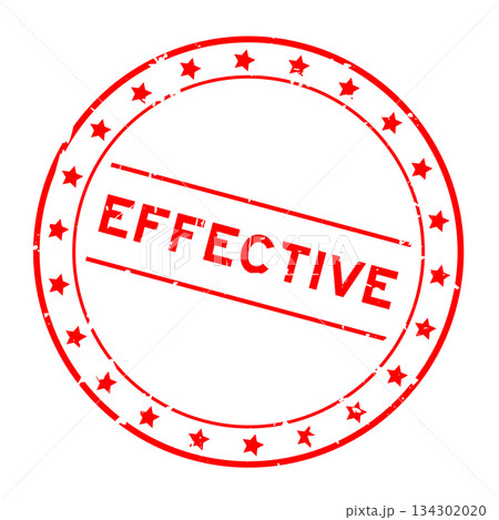 Grunge red effective word round seal stamp on white background 134302020