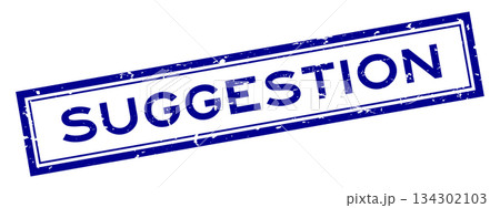 Grunge blue suggestion word square rubber seal stamp on white bacckground 134302103