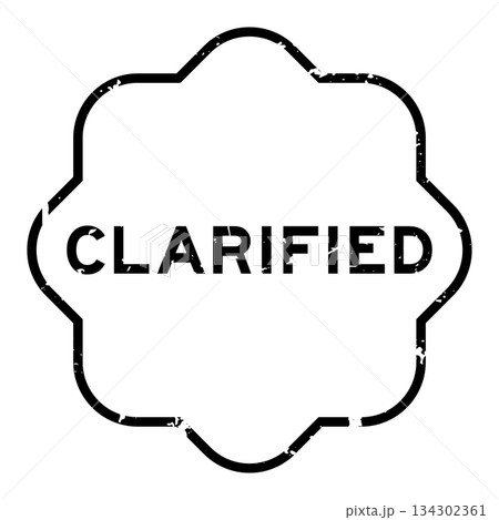 Grunge black clarified word square rubber seal stamp on white background Grunge black clarified word square rubber seal stamp on white background 134302361