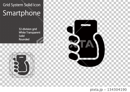 スマートフォンを持つ手のアイコン,SNSや連絡を表すアイコン 134304190