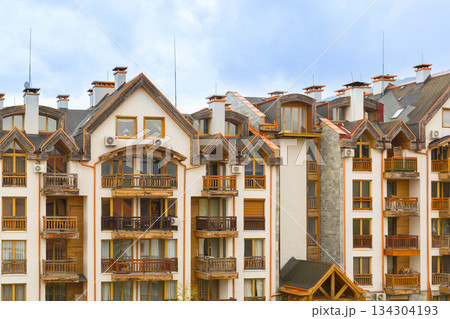 Bansko, Bulgaria houses and Pirin mountains 134304193