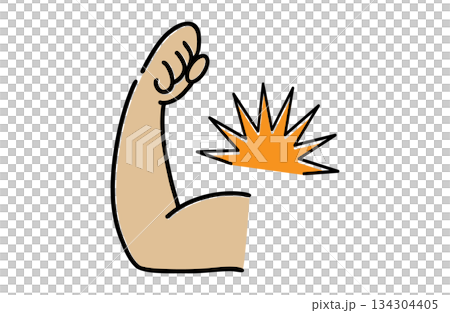 Illustration of a powerful fist pump Illustration of a powerful fist pump 134304405