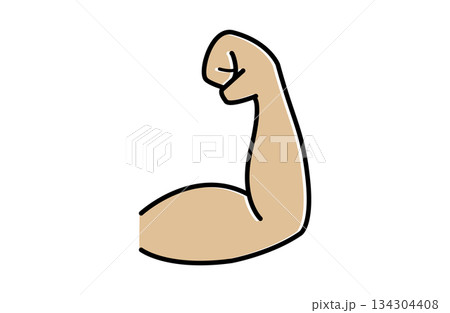 シンプルなガッツポーズのイラスト 134304408