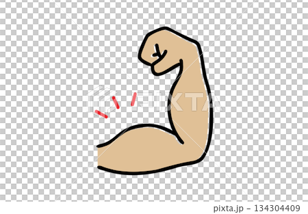 Illustration of an arm with a prominent bicep Illustration of an arm with a prominent bicep 134304409