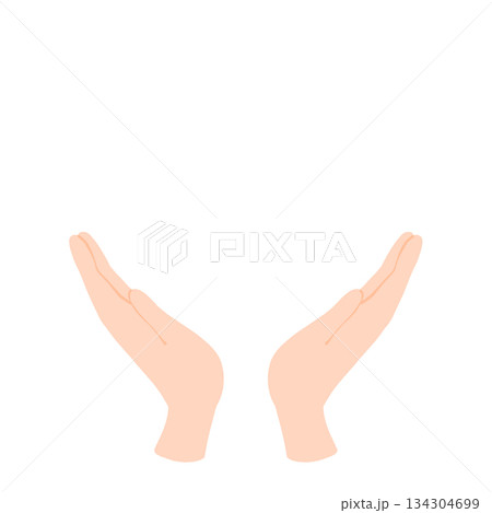 両手をかざすイラスト 両手をかざすイラスト 134304699