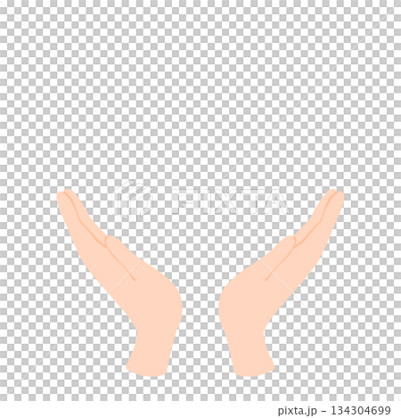 両手をかざすイラスト 両手をかざすイラスト 134304699