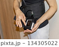 Patient wearing recording device of capsule endoscopy procedure 134305022