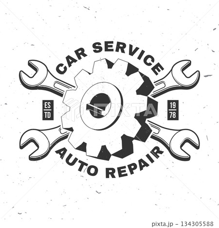 Auto service logo, emblems, badges and icons. Vector. Service car repair, restoration and car club design elements. 134305588