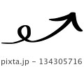 シンプルな矢印の線画ベクターイラストセット｜手書き風アイコンデザイン 134305716