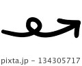 シンプルな矢印の線画ベクターイラストセット｜手書き風アイコンデザイン 134305717
