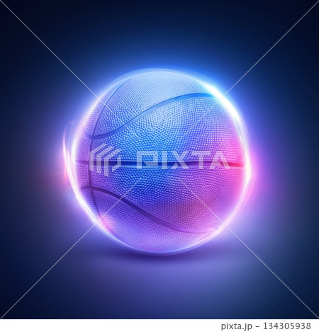 Basketball ball banner with dynamic colorful energetic light trails. Basketball wallpaper Basketball ball banner with dynamic colorful energetic light trails. Basketball wallpaper 134305938