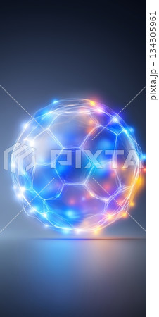 Soccer banner with dynamic colorful energetic light trails. Soccer ball wallpaper Soccer banner with dynamic colorful energetic light trails. Soccer ball wallpaper 134305961