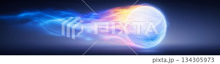 Volleyball banner with dynamic colorful energetic light trails. Volleyball ball wallpaper Volleyball banner with dynamic colorful energetic light trails. Volleyball ball wallpaper 134305973