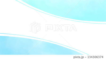 水色の水彩で描かれた曲線デザインの幾何学背景 134306374