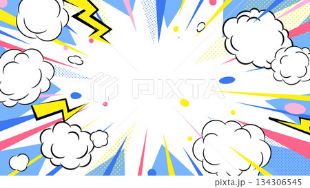 ポップアート風アメコミの背景 ポップアート風アメコミの背景 134306545