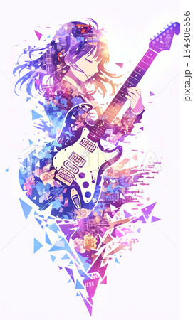演奏する女の子 134306656