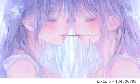 心情を表現した女の子のイラスト 134306799