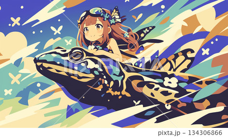 心情を表現した女の子のイラスト 134306866