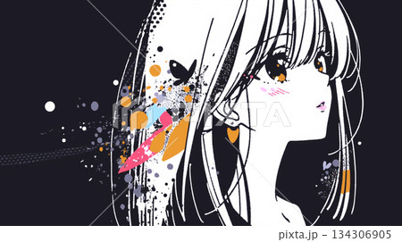 心情を表現した女の子のイラスト 134306905