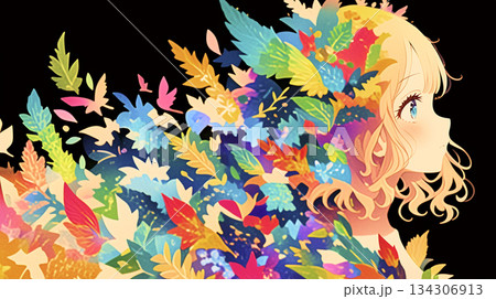 心情を表現した女の子のイラスト 134306913