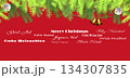 Merry Christmas international business background on red 134307835