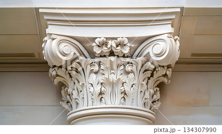 Classical architecture elements with decorative columns. Classical architecture elements with decorative columns. 134307990
