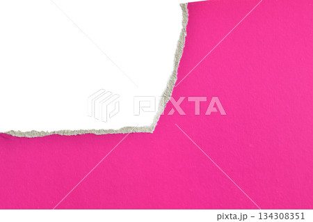 Decorative background made of red torn cardboard. 134308351