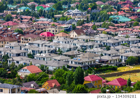 Suburban residential houses in sunny daytime in Bishkek, Kyrgyzstan Suburban residential houses in sunny daytime in Bishkek, Kyrgyzstan 134309281
