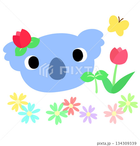 可愛いコアラのマーク　春のチューリップ 134309339
