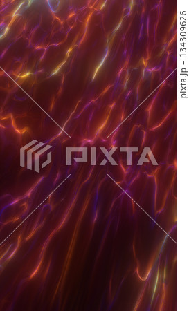 Abstract flowing waves of colorful light reflections with red and purple tones, symbolizing energy, motion, and digital elegance 134309626