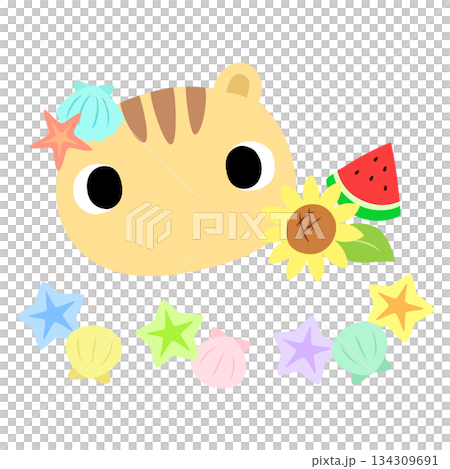 Cute squirrel logo Summer shell 134309691