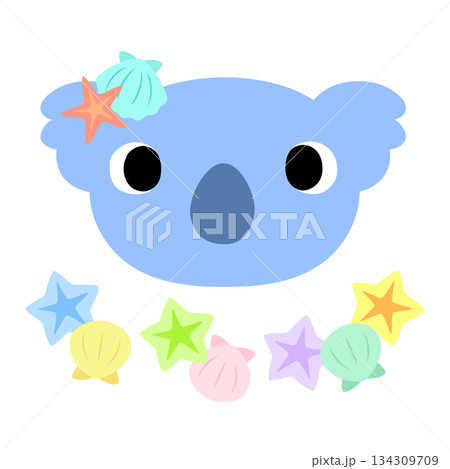 可愛いコアラのマーク 夏の貝殻 可愛いコアラのマーク 夏の貝殻 134309709