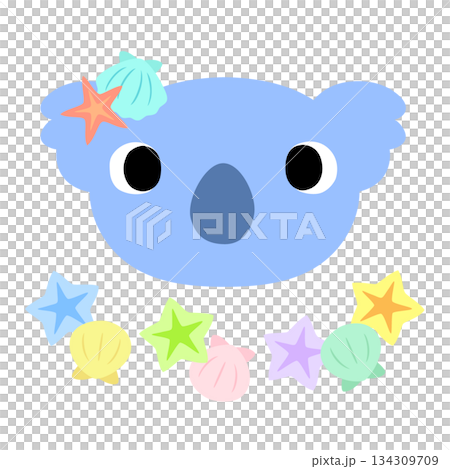 可愛いコアラのマーク 夏の貝殻 可愛いコアラのマーク 夏の貝殻 134309709