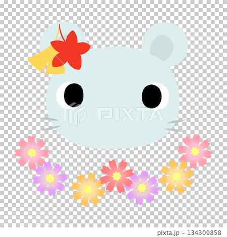 Cute mouse logo Autumn leaves Cute mouse logo Autumn leaves 134309858