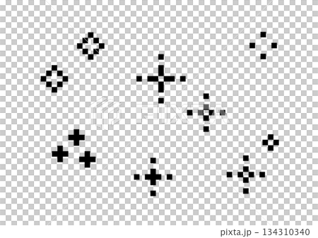 星・キラキラのドット絵セット 星・キラキラのドット絵セット 134310340