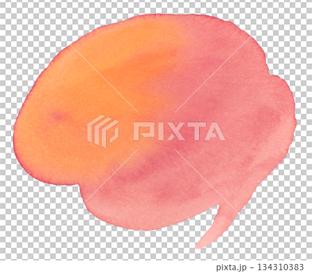 Illustration of speech bubbles drawn with analog watercolor 134310383