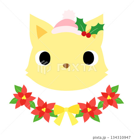 可愛いキツネのマーク 冬のクリスマス 可愛いキツネのマーク 冬のクリスマス 134310947