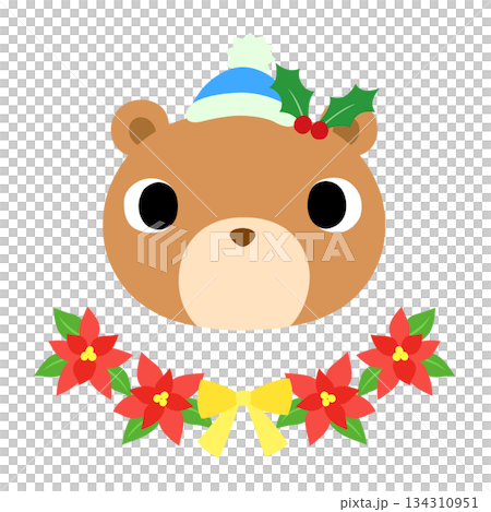 Cute bear logo winter Christmas 134310951