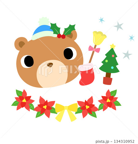 可愛いクマのマーク　冬のクリスマス 134310952
