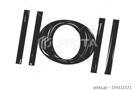 Breve music symbol black doodle Breve music symbol black doodle 134311571