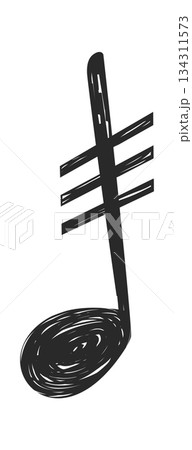 Repeated music note hand drawn Repeated music note hand drawn 134311573
