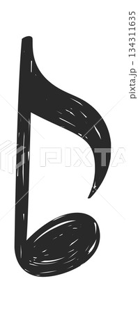 Black music note sound tune 134311635
