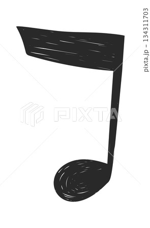 Hand drawn note musical doodle Hand drawn note musical doodle 134311703